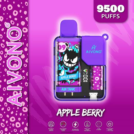 Apple Berry Aivono AIM TANK 9500 V2D443 | Aivono Vape Review